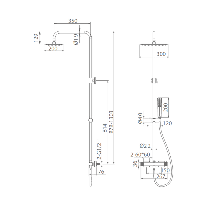 IMEX BTF065/NQ FIRENZE-SASSARI Termostatico Conjunto Ducha Niquel