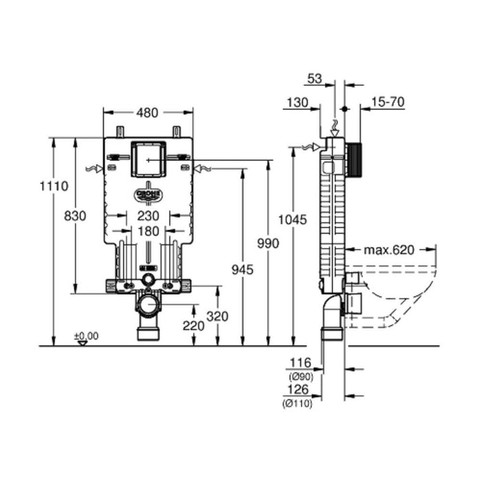 GROHE 38 643 001 UNISET Cisterna Empotrada Wc