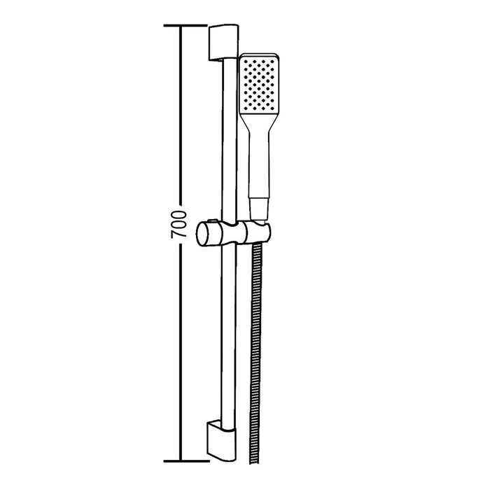 LLAVISAN L119504 Kit Flexo, Barra Y Ducha Negro Future Cuadrado