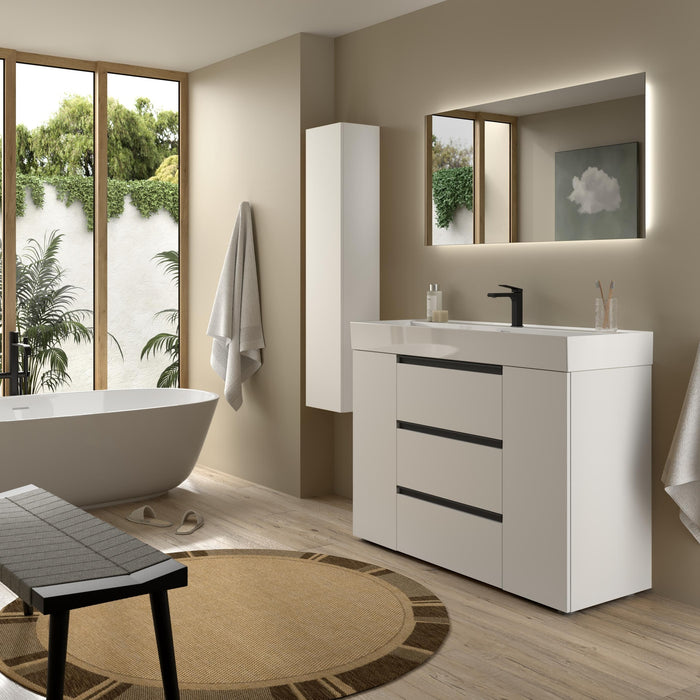 SALGAR BEQUIA PLUS METAL Mueble 3C Lavabo Veneto 120 cm Blanco Mate