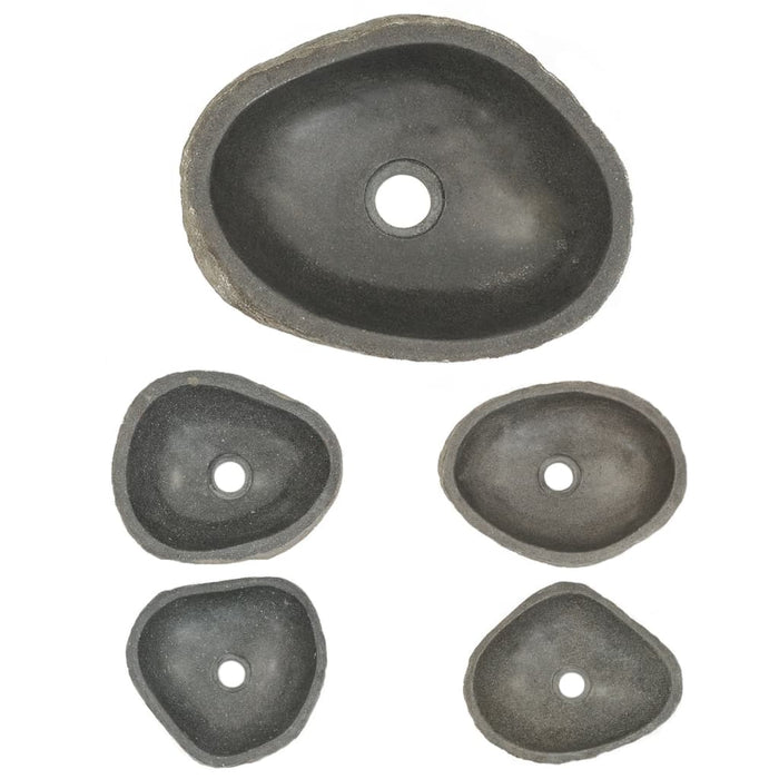 VXL Lavabo de piedra de río ovalada 29-38 cm