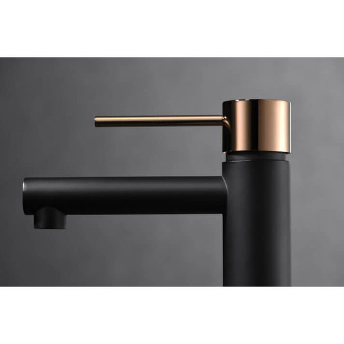 IMEX BDYS045-1NOR MILOS STICK Grifo de Lavabo Negro Oro Rosa
