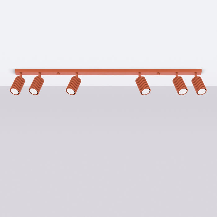 SOLLUX SL.1642 KARBON Lámpara De Techo 6l Rojo Ocre