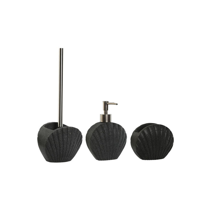 ARCOBAÑ FCSANTIAGN SANTIAGO Lote Escobillero+Dispensador Jabón+Vaso Color Negro