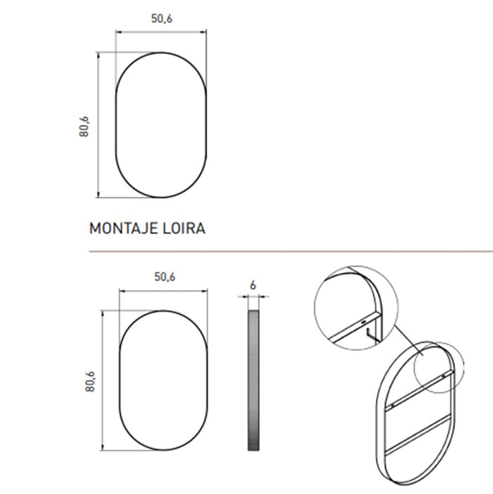 VISOBATH 73489 LOIRA Espejo Color Oro