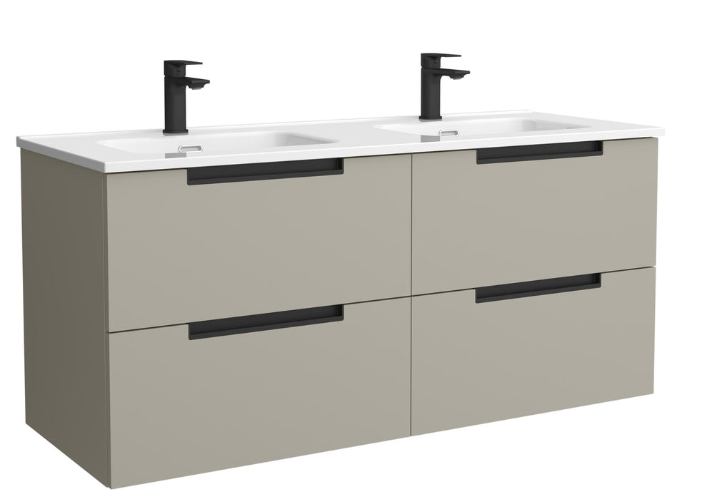 SALGAR 121981 LENI Mueble de Baño 2 pozas Porcelana 120cm Gris mate