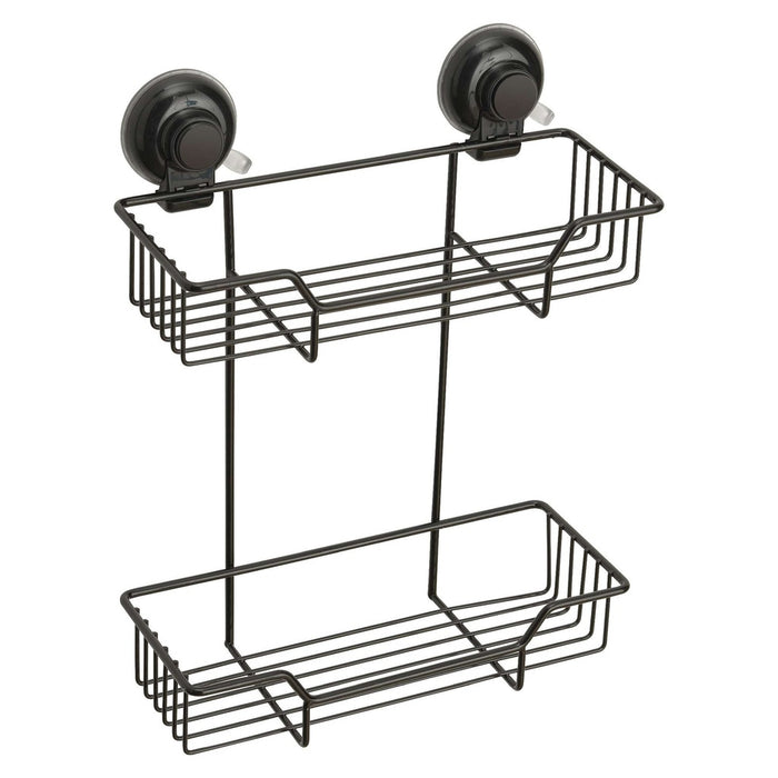 GEDY HO191400100 Porta Objetos Doble Ventosa Negro Mate