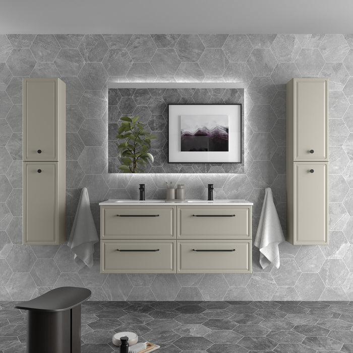 SALGAR 121798 RUNA Mueble de Baño 2 pozas Porcelana 120cm Gris mate
