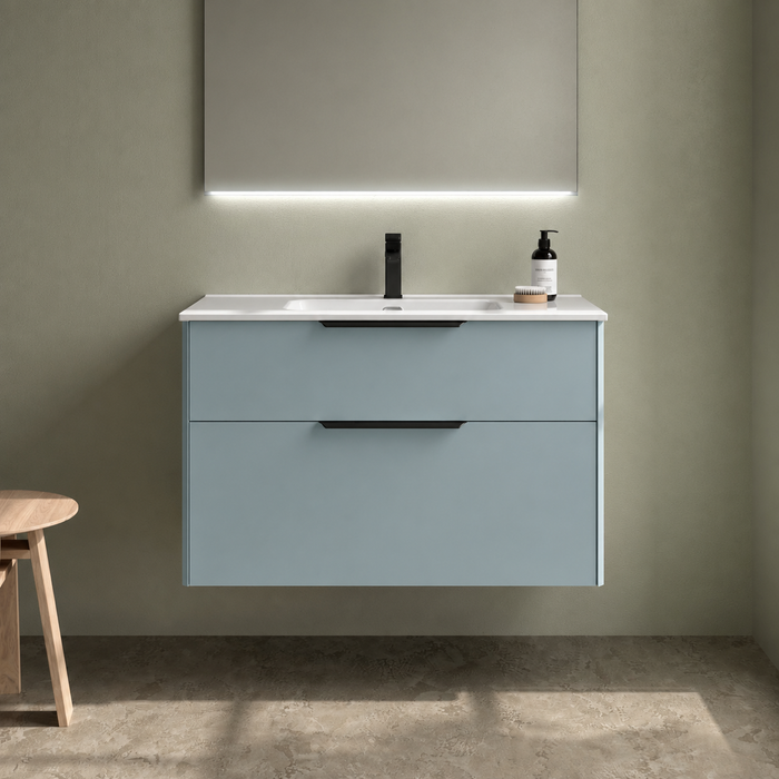 SALGAR LUVA Mueble+Lavabo Aqua Tirador Negro