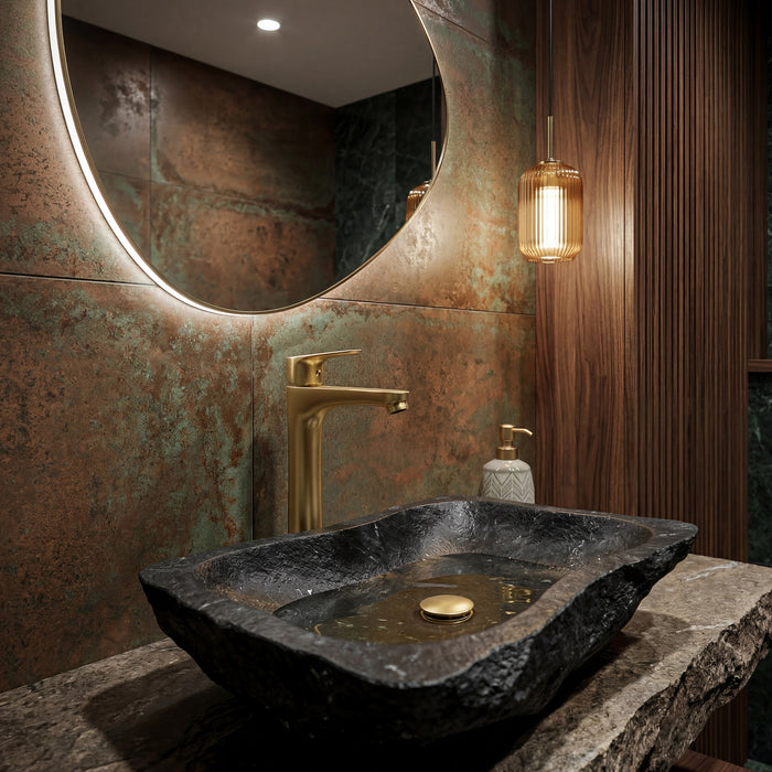 GEDY MXCO0288000 COMO Grifo alto de lavabo oro mate