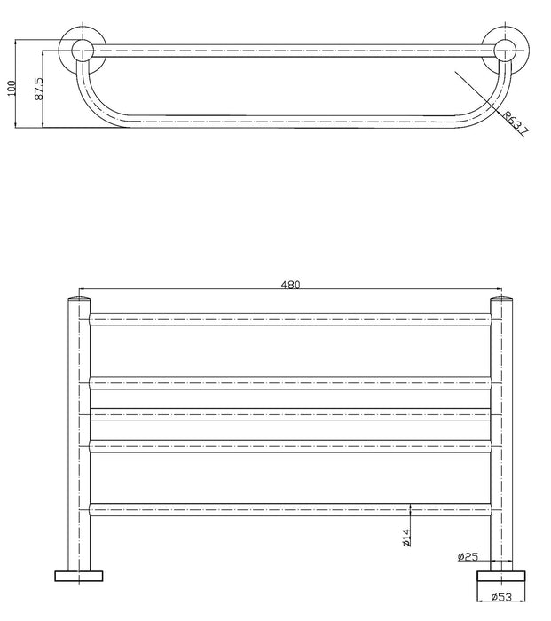 MEDICLINICS AC0959C Chrome Towel Rack Shelf
