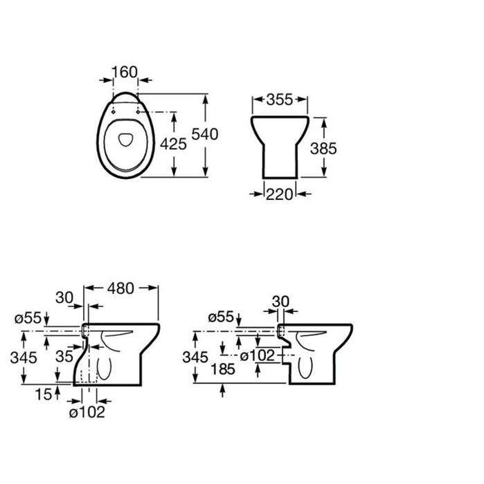 ROCA A344398000 VICTORIA Inodoro Tanque Alto Sin Asiento