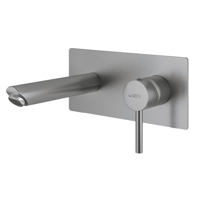 GEDY MXGA0738000 GARDA Grifo de pared para lavabo cepillado