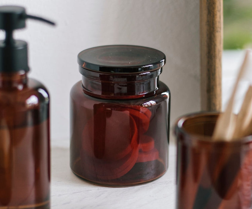 ANDREA HOUSE BA70106 Caja Para Algodones De Cristal Moderna Marrón