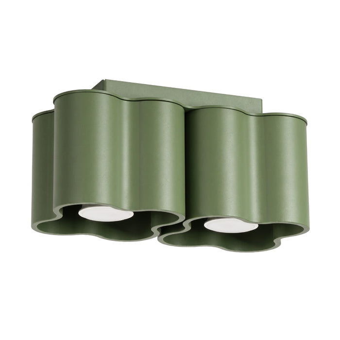 SOLLUX SL.3345 Lámpara De Techo Ovio 2 Verde Oliva Gu10