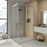 BATHME LONDON-4 Chrome Transparent Angular Shower Screen