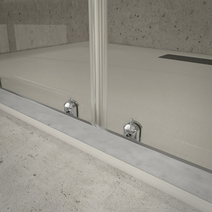 BATHME LONDON-2 Mampara Ducha 2 Fijo+2 Corredera Cromo Transparente