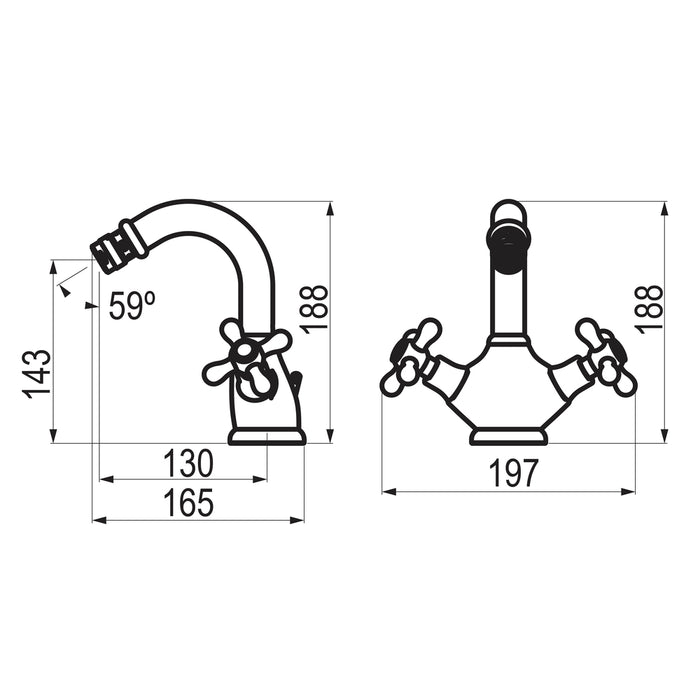 PRESTO 6228341 1929 bidet Cobre envejecido