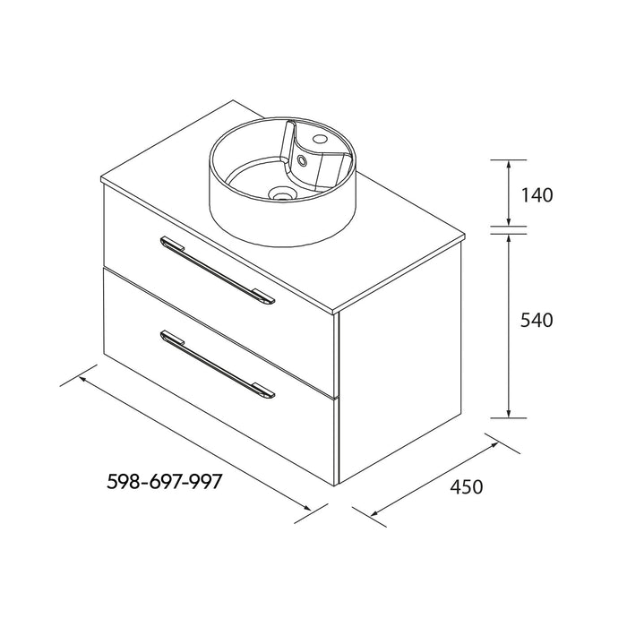 SALGAR MORAI Mueble de Baño con Lavabo y Encimera Color Roble