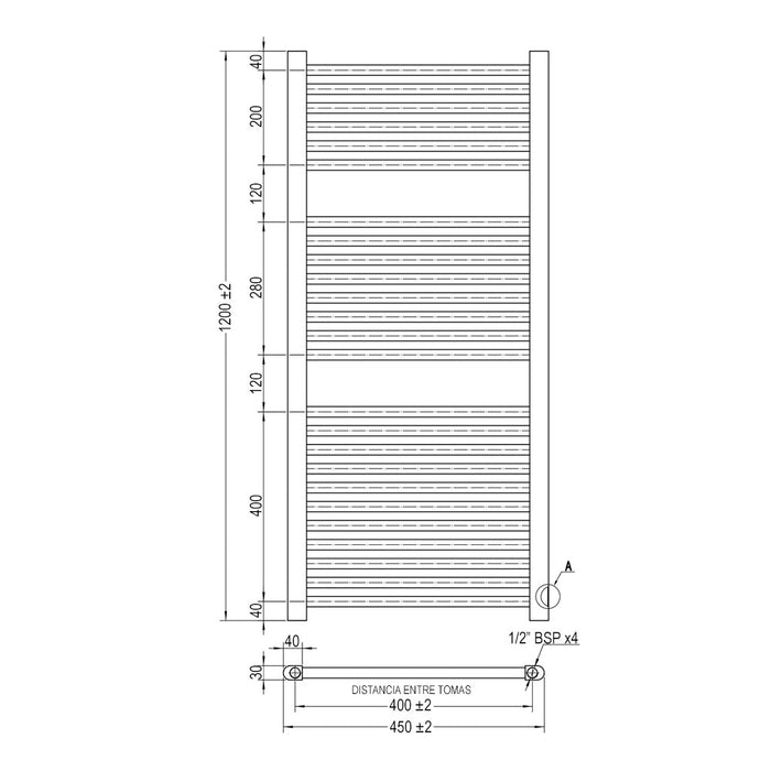 LLAVISAN L309614 Radiador Secatoallas Blanco 120X45X40 Especial