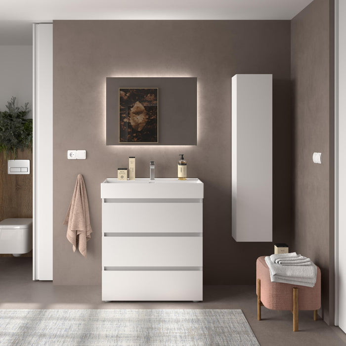 SALGAR BEQUIA Mueble 3C Lavabo Veneto Blanco Mate