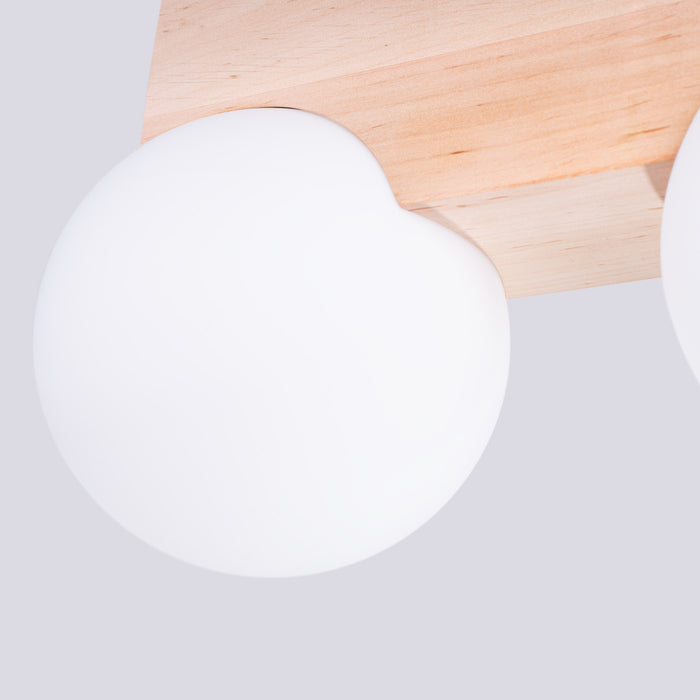 SOLLUX SL.1683 Lámpara de techo BULBO 2 madera natural madera natural/blanco