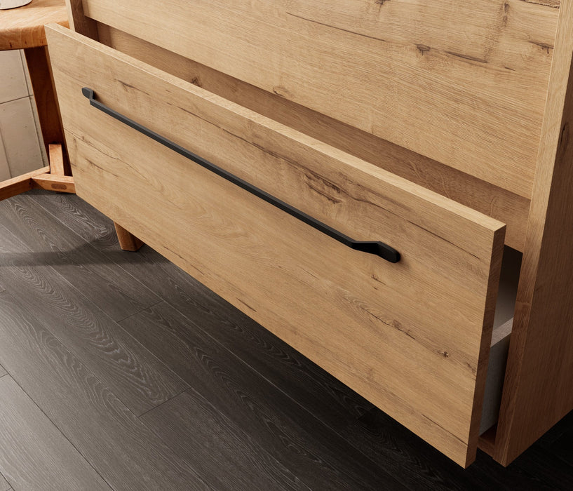 BATHME LENNOX TAP Bathroom Cabinet without Sink with Ostippo Ebony Oak Countertop