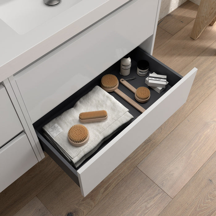 SALGAR 113307 NOJA Mueble+Lavabo+Espejo 140 cm 4 Cajones Color Blanco Satinado