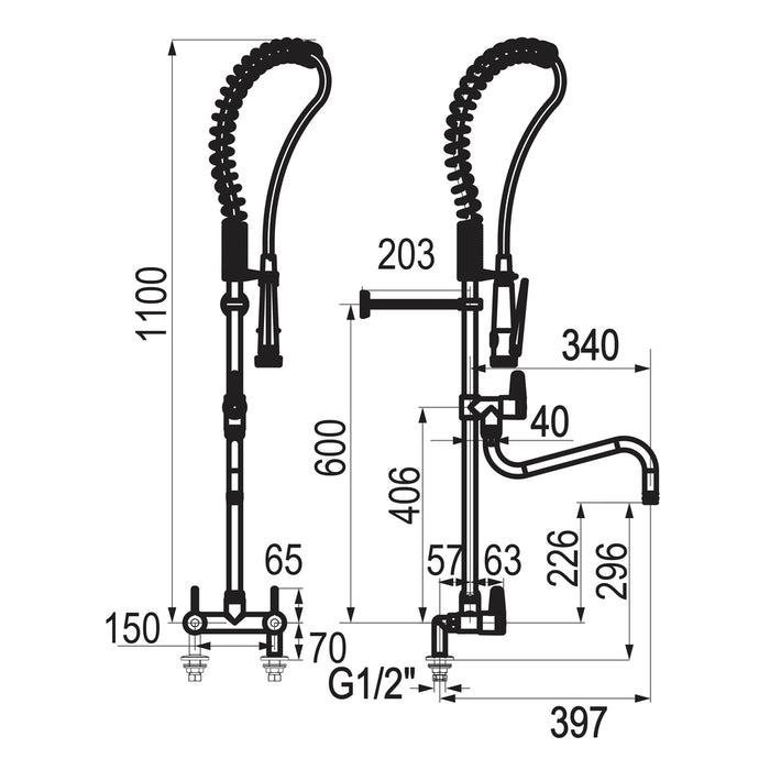 PRESTO 70828 Columna industrial mezcladora bimando Cromo