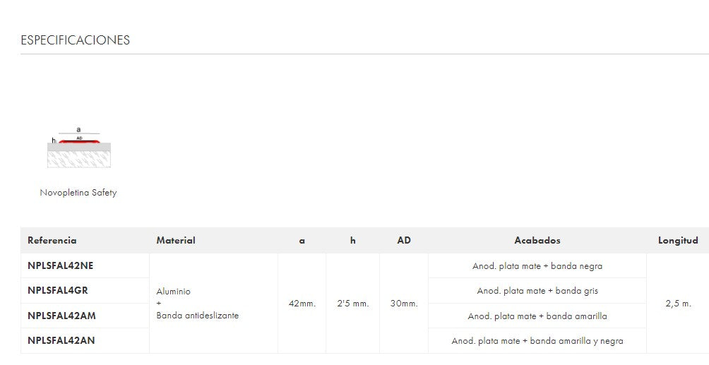EMAC NOVOPLETINA SAFETY Aluminum Plate with Yellow Anti-Slip Strip