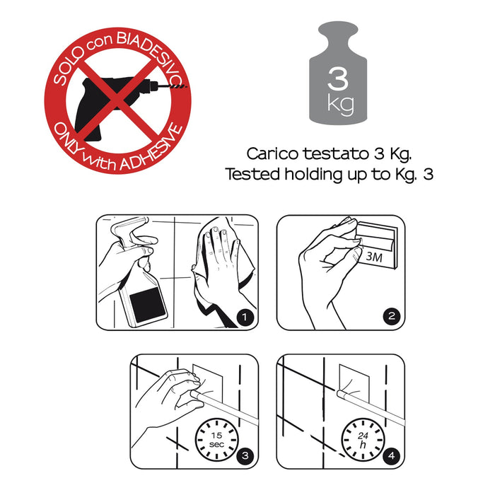 GEDY WZ214513100 WIZARD Toallero 45 cm Cromo