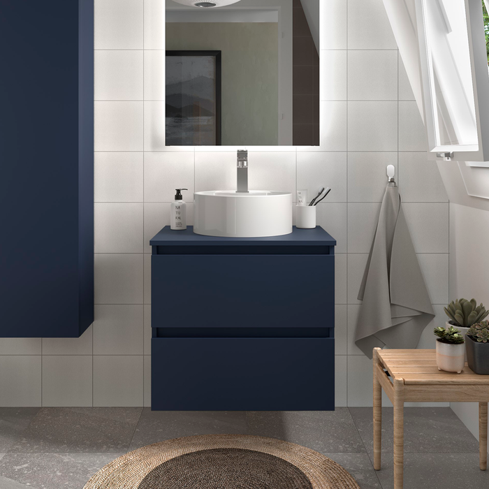 SALGAR BEQUIA Mueble de Baño con Tapa Encimera Color Azul Mate