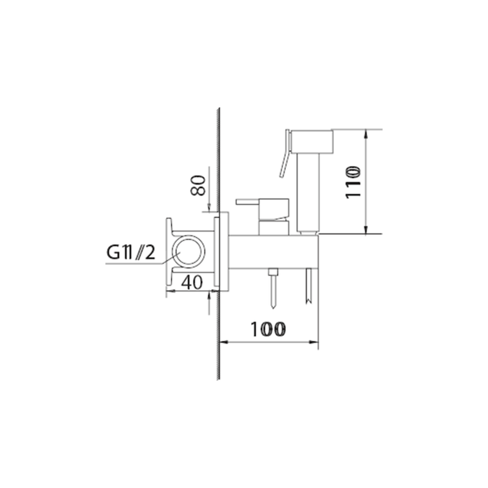 IMEX RDM003/NG IRELAND Matte Black Built-in Bidet Faucet