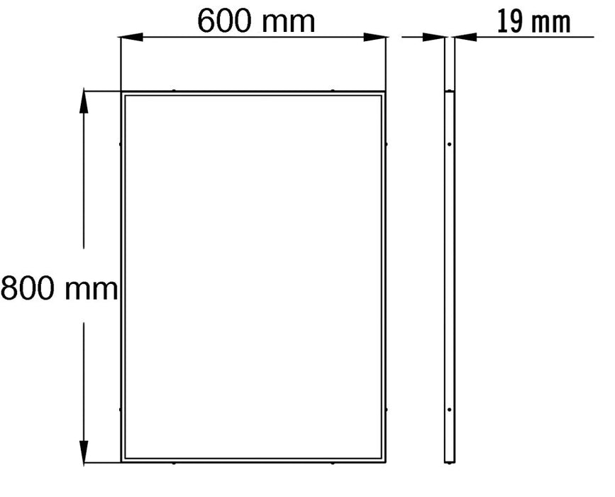 MEDICLINICS EP0450CS Espejo Rectangular Fijo con Marco 80x60 cm Acero Inox Satinado