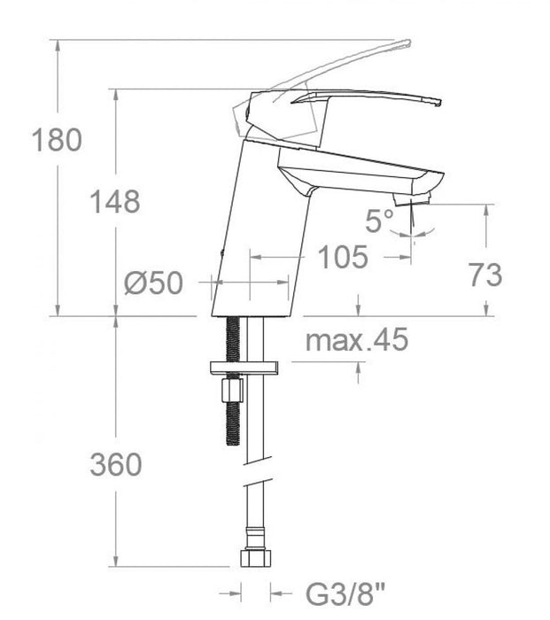 RAMONSOLER 570102 NEW FLY Grifo Monomando Lavabo Cromo