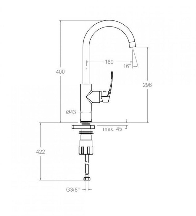 RAMONSOLER 570611 NEW FLY Grifo Monomando Fregadero Cromo