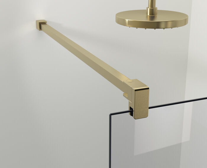 PROFILTEK FADO Mampara Fijo Perfil Oro Mate Vidrio 8 mm Transparente