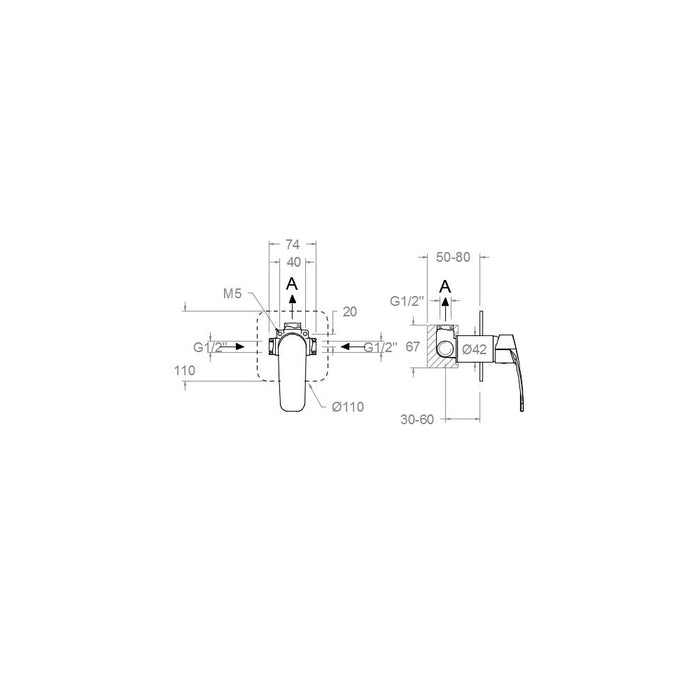 RAMON SOLER 571801S NEW FLY Single-lever Shower Faucet Without Equipment Chrome