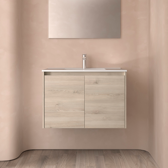 SALGAR NOJA Mueble de Baño con Lavabo 2 Puertas Color Natural