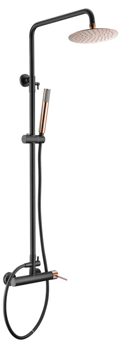 IMEX BDYS045/NOR MILOS STICK Black Rose Gold Single-Handle Shower Set
