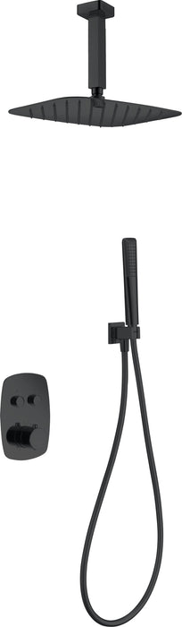 IMEX GPF036/NG FEROE Conjunto de Ducha Empotrado Termostático Negro Mate