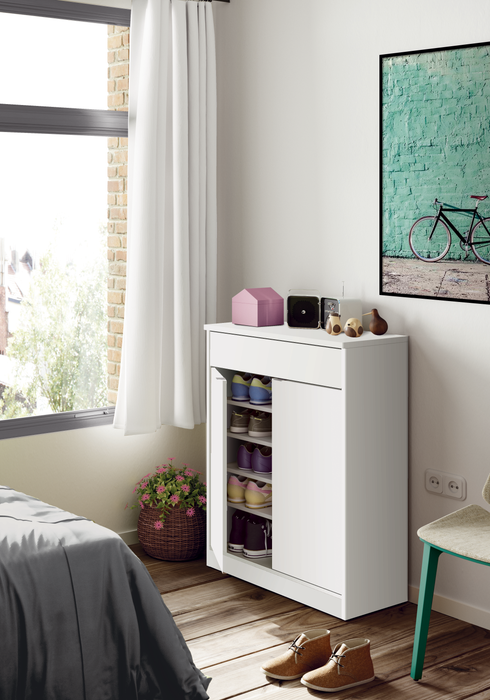 MUEBLES PITARCH Zapatero Berlín Blanco alto brillo