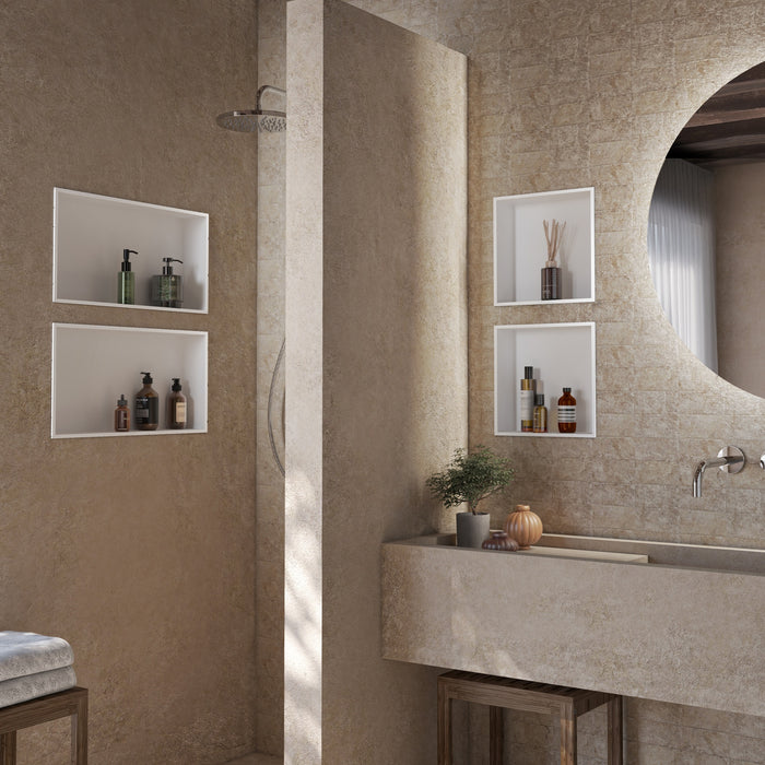 GEDY 24920200000 GUEST Hornacina 60 cm empotrada pared-ducha rectangular blanco mate