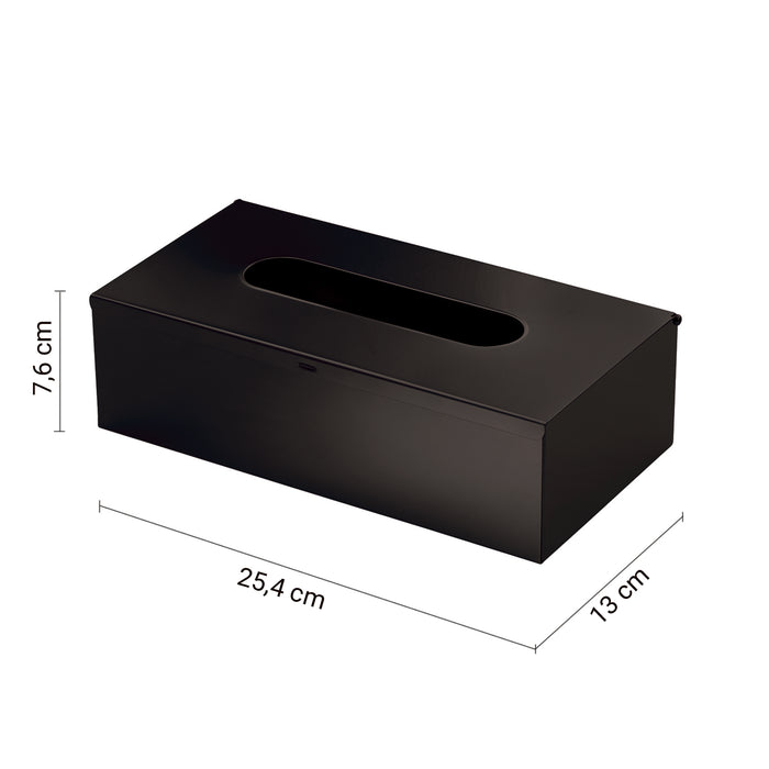 GEDY 23081400000 2308 Porta pañuelos rectangular de sobremesa o pared negro mate