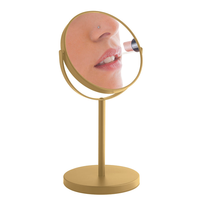 GEDY 21128800000 ANNA Espejo de aumento 5X de sobremesa oro mate