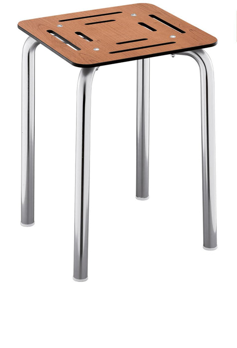 BELTRAN 2626 ASIDEROS Banqueta Sin Respaldo Inox Asiento Cerezo