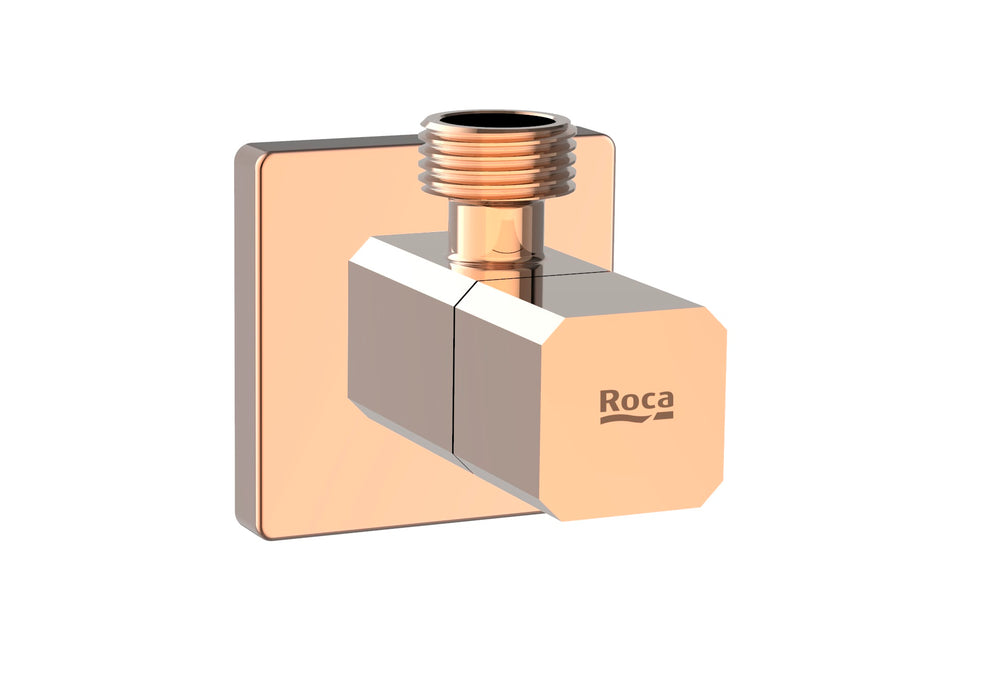 ROCA A5251707RG AQUA Square Llave de Corte 1/2" 1/2" Válvula Cerámica Oro Rosa