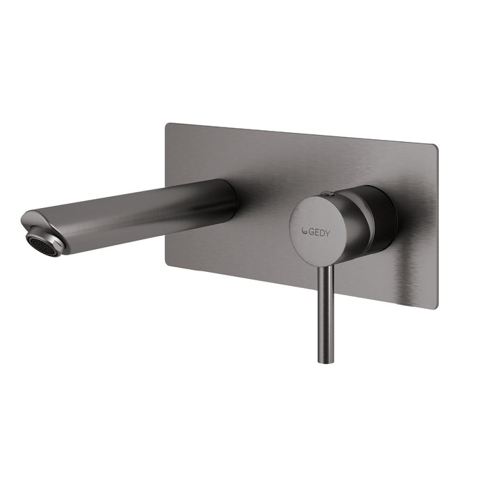 GEDY MXGA0781000 GARDA Grifo de pared para lavabo gun metal