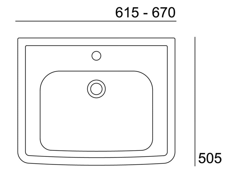 VALADARES 16321002C NEOCLASSICA Sink Wall Hung 67 White