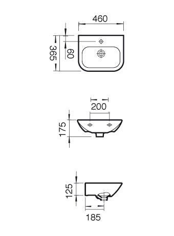 SANITANA NEXO Lavabo Mural 45 Blanco Brillo